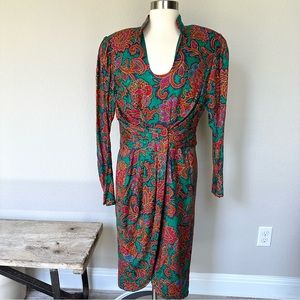 Pia Rucci Vintage Silk Multicolor Dress 12